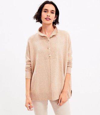 LOFT Button Poncho Sweater