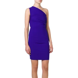 Dsquared2 One Shoulder Draped Mini Dress In Purple
