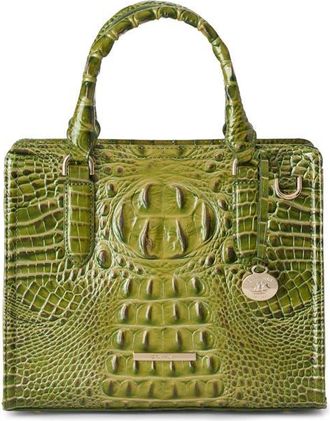 Brahmin Cami Croc Embossed Leather Satchel in Olive at Nordstrom