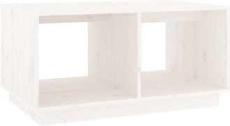 vidaXL Mesa de centro madera maciza de pino blanco 80x50x40 cm Vidaxl