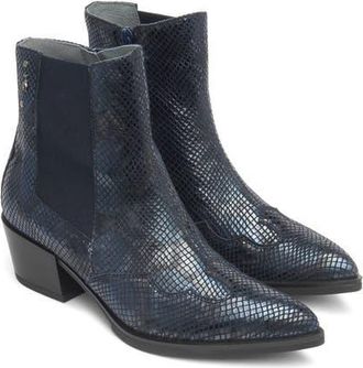 Nero Giardini Leather Western Chelsea Bootie in Blue at Nordstrom, Size 36