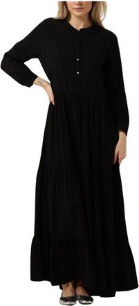 Lollys Laundry Zwarte Maxi Jurk voor Elegante Gelegenheden - Dames - Maxi kleedjes - Zwart - S - Kleedjes