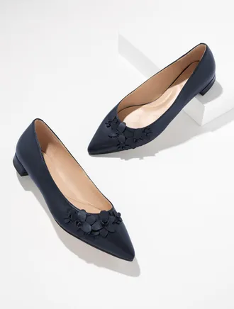 Talbots Portia Floral Nappa Flats - Blue - 10 1/2 M Talbots