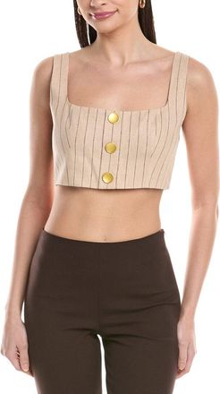 L'agence Maylin Linen-Blend Bralette Top