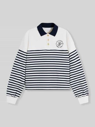 Tommy Hilfiger Relaxed Fit Sweatshirt aus reiner Baumwolle mit Kn&ouml;pfen in Ecru, Gr&ouml;&szlig;e XL