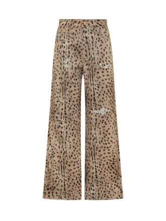Amiri Brown Relaxed High Rise Jeans
