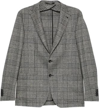 Tagliatore Prince of Wales Check Blazer - Heren - Blazers - Zwart - M - Jassen