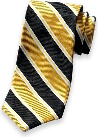 Paul Fredrick Stripe Woven Silk Tie