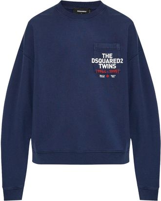 Dsquared2 Felpa con stampa - Blu