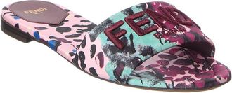 Fendi Fendi Logo Embroidery Satin Sandal