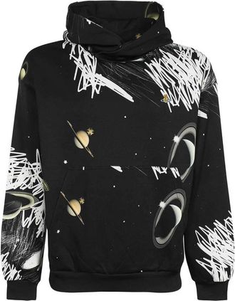 Vivienne Westwood Hoodie met All Over Print - Heren - Hoodies - Zwart - M - Katoen - Hoodies & sweatvesten
