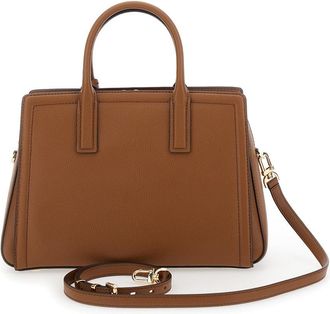 Michael Michael Kors Womens Handbag Brown Leather With Logo Pendant Cow Handbags Hand Bags