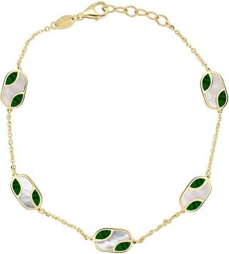 Italian Gold, Inc 14K Gemstone Station Chain Bracelet