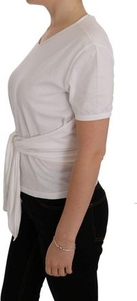 Dolce & Gabbana Womens White Cotton Silk T-Shirt