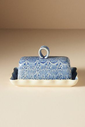 Anthropologie Old Havana Butter Dish