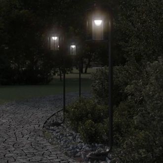 Berkfield Home Outdoor Floor Lamps 3pcs Black 100 cm Stainless Steel