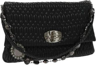 Miu Miu Pre-owned Clutches, female, Black, Size: ONE SIZE Pre-owned Leather Shoulder Bag