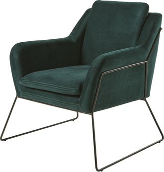 Maisons du monde Sill&oacute;n de terciopelo verde