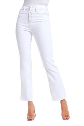 Good American Womens Good Curve Straight Jeans In White