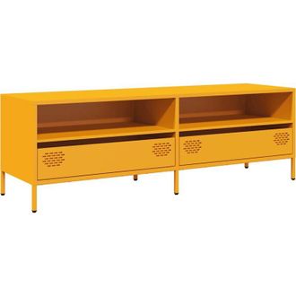 vidaXL Vidaxl - Mueble Para Tv Acero Laminado En Fr&iacute;o Amarillo 135x39x43,5 Cm