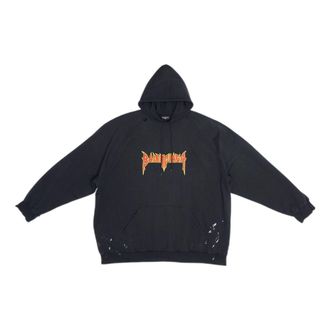 Balenciaga SBalenciaga Metallica Hoodie Oversized Fit Black Orange 697879TMV891055