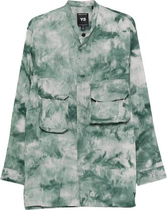 Yohji Yamamoto Aop tie-dye pocket shirt - men - Polyamide/Elastane - S - Green