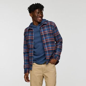 Cotopaxi Mero Organic Flannel Shirt - Mens in Deep Sea And Fjord Plaid at Nordstrom, Size Xx-Large
