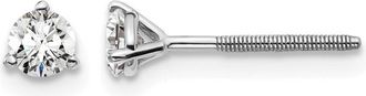 Diamond2Deal 14k White Gold 1/3 ct Round Lab Grown Diamond Stud Earrings Screw Back VS Clarity, D-E Color