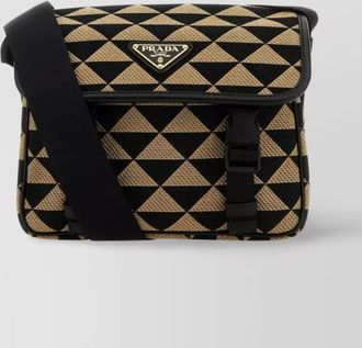 Prada crossbody bag with embroidered symbole and geometric pattern