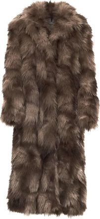 S.W.O.R.D 6.6.44 Lange Imitatiebontjas - Dames - Jassen - Bruin - S - Polyester - Jassen