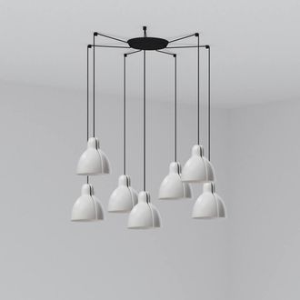 Netlighting Venice 7 Light White Cluster Drop Pendant Lamp