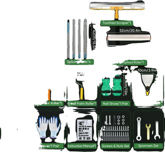 OEM Kit De Cemento Autonivelante, Rodillo Texturizado, Esp&aacute;tula Dentada, Verde