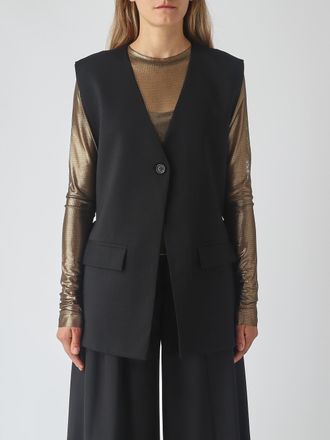 Meimeij Gilet sartoriale monopetto in misto lana con scollo a V