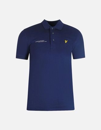 Lyle & Scott Mens Lyle & Scott Navy Blue Co-ordinate Print Logo Short Sleeved Polo Shirt - Size: 38