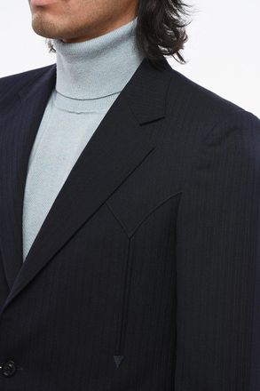 Maison Margiela MM1 Blazer in Lana a Righe Tono su Tono Maison Margiela