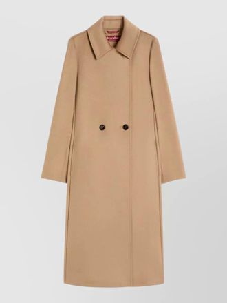 Max Mara long jacket belted waist button front pockets