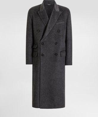 Dolce & Gabbana Double-breasted Wool And Cashmere Coat - Man Coats And Jackets Gray 44