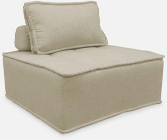 Sweeek Sweeek - M&oacute;dulo Para Sof&aacute; Modular En Tela Lisa, 1 Plaza, Dao, Beige, 90x90x40 Cm