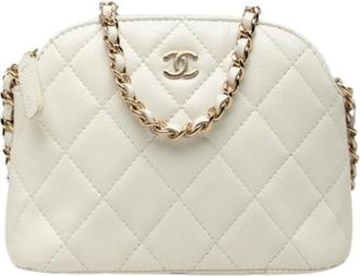 Chanel Pre-owned Quilted Caviar Leather Crossbody Bag - Dames - Vintage Schoudertas - Wit - ONE Size - Leer - Vintage