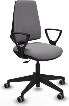 Piqueras y Crespo Piqueras Y Crespo - Elche Cp Similpiel Gris Brazos Fijos Base Piramidal Ruedas Engomadas 65mm