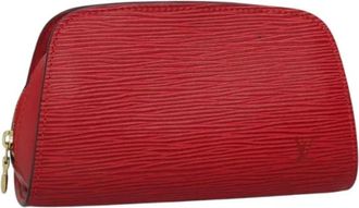 Louis Vuitton Pre-owned Leather pouches - Dames - Vintage Clutch - Rood - ONE Size - Leer - Vintage