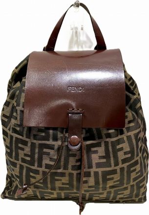 Fendi Brown Canvas Backpack (Pre-Owned)