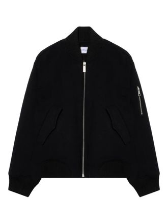 Off-white Quote bomber jacket - women - Wool - S - Black
