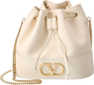 Valentino Vlogo Leather Bucket Bag