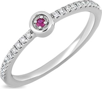 Bony Levy Ruby & Diamond Stackable Ring in 18K White Gold at Nordstrom Rack, Size 6.5