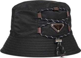 Prada Mens Black Speedrock Bucket Hat Recycled Polyamide