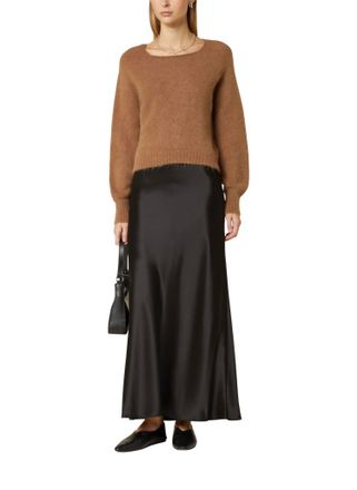 Oui Knit Pullover Sweater In Camel