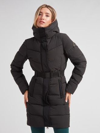 JACK1T Diamond Belted Hooded Down Coat in Black at Nordstrom, Size X-Small