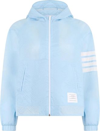 Thom Browne 4-Bar Jacket in Ripstop - Dames - Zomerjassen - Blauw - S - Jassen