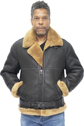 Infinity Leather Mens RAF Sheepskin Leather Aviator Jacket-Colchester